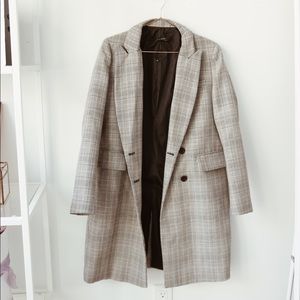 Zara Check Print Coat